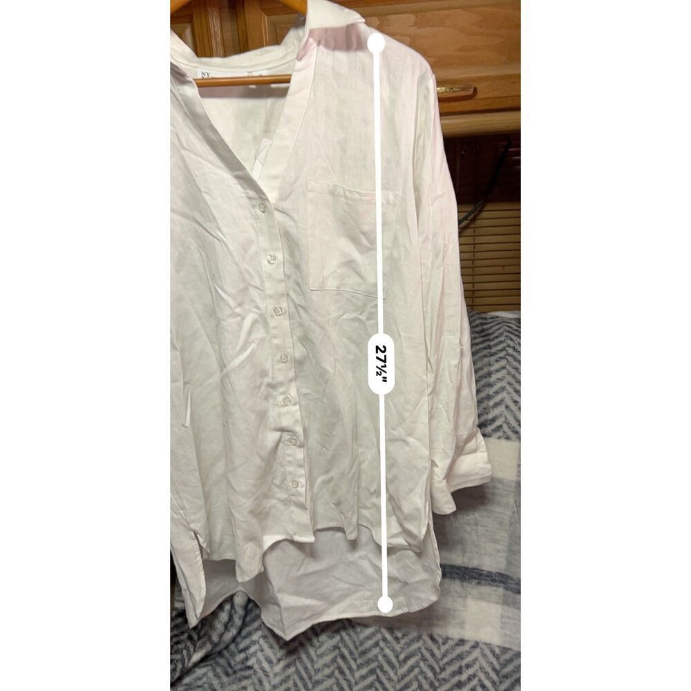 New York & Company Button Down Shirt White XL - Picture 7 of 7